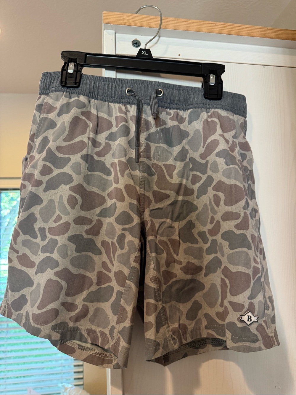 Burlebo Camo Swim Trunks with Drawstring Waist